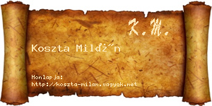 Koszta Milán névjegykártya