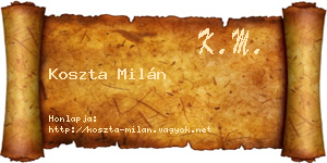 Koszta Milán névjegykártya