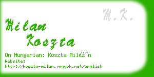 milan koszta business card